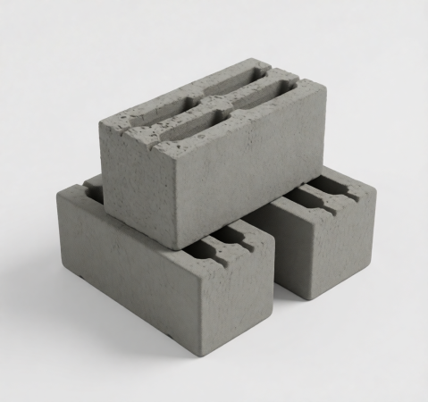 Пустотелый блок - в кладке